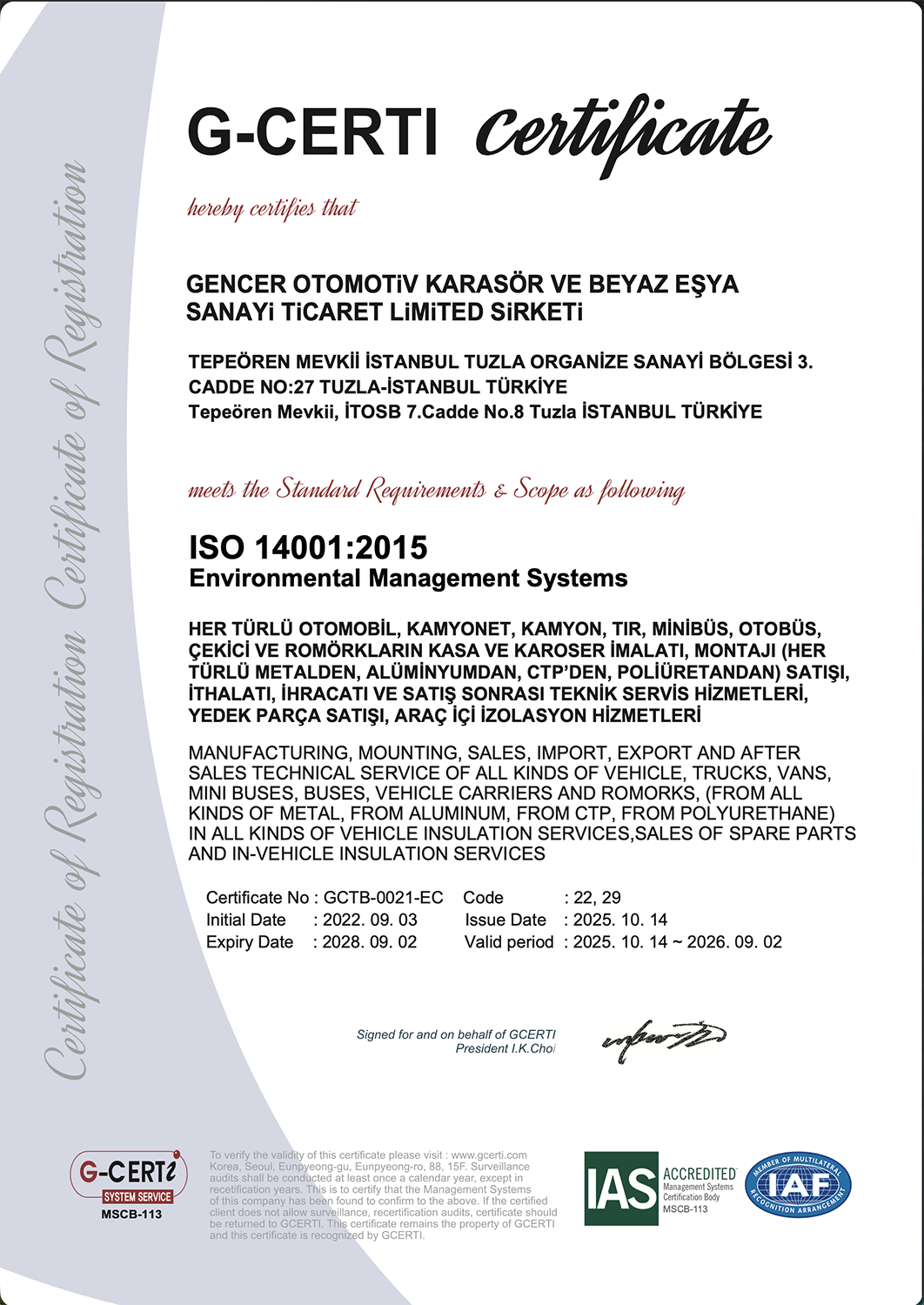 ISO 14001:2015 Çevre Yönetim Sistemi